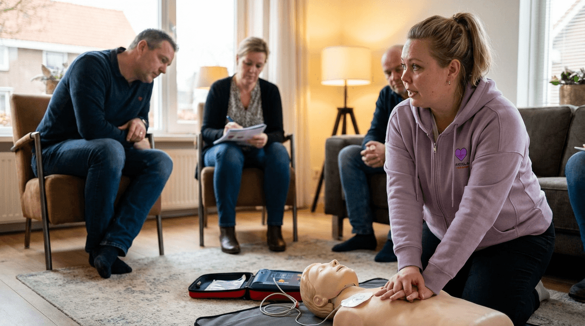 Anne geeft reanimatiecursus